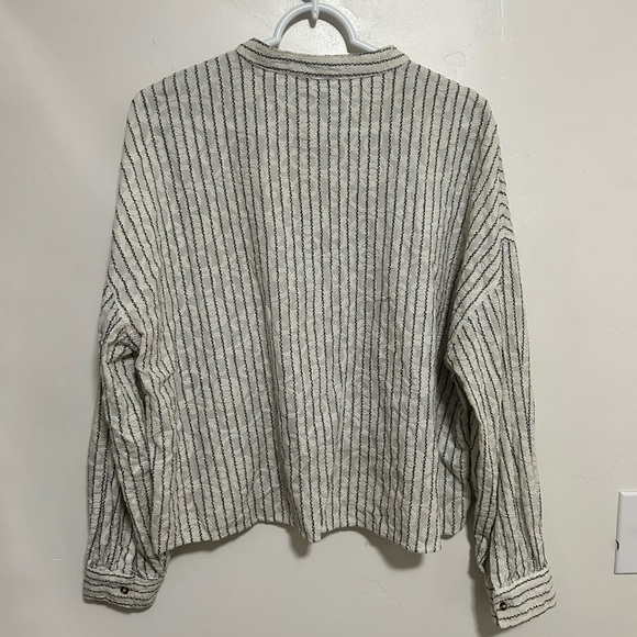Anthropologie seen worn kept button down embroidered top size us 8 - Picture 2 of 6